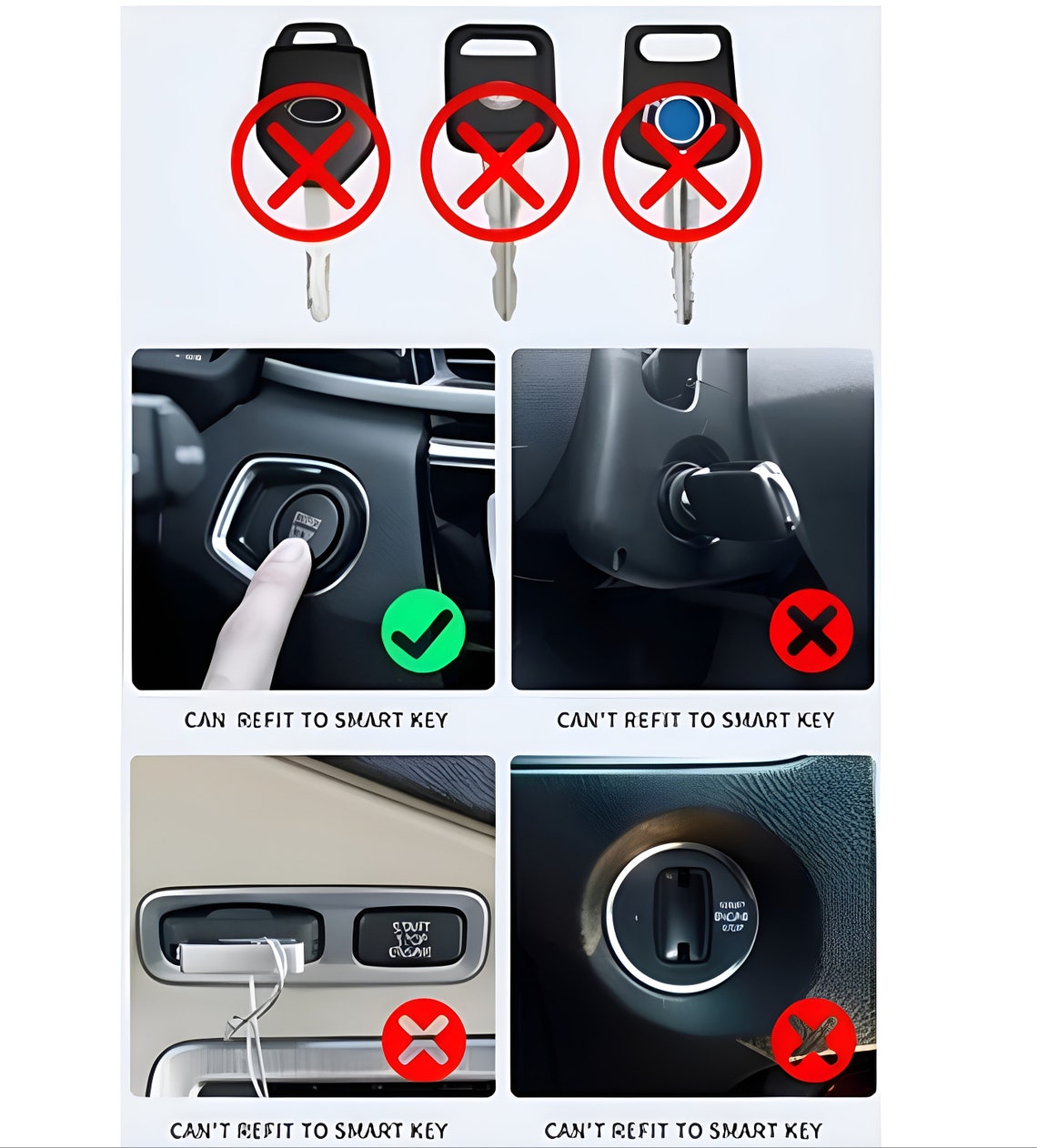 Which key types can be converted to a digital smart key — push-button start only