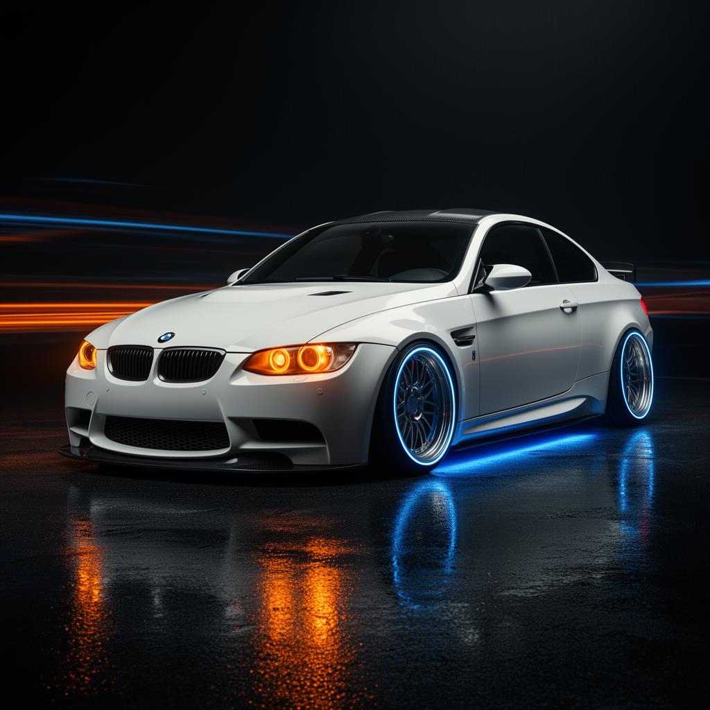BMW E92 M3 in futuristic diagnostic garage