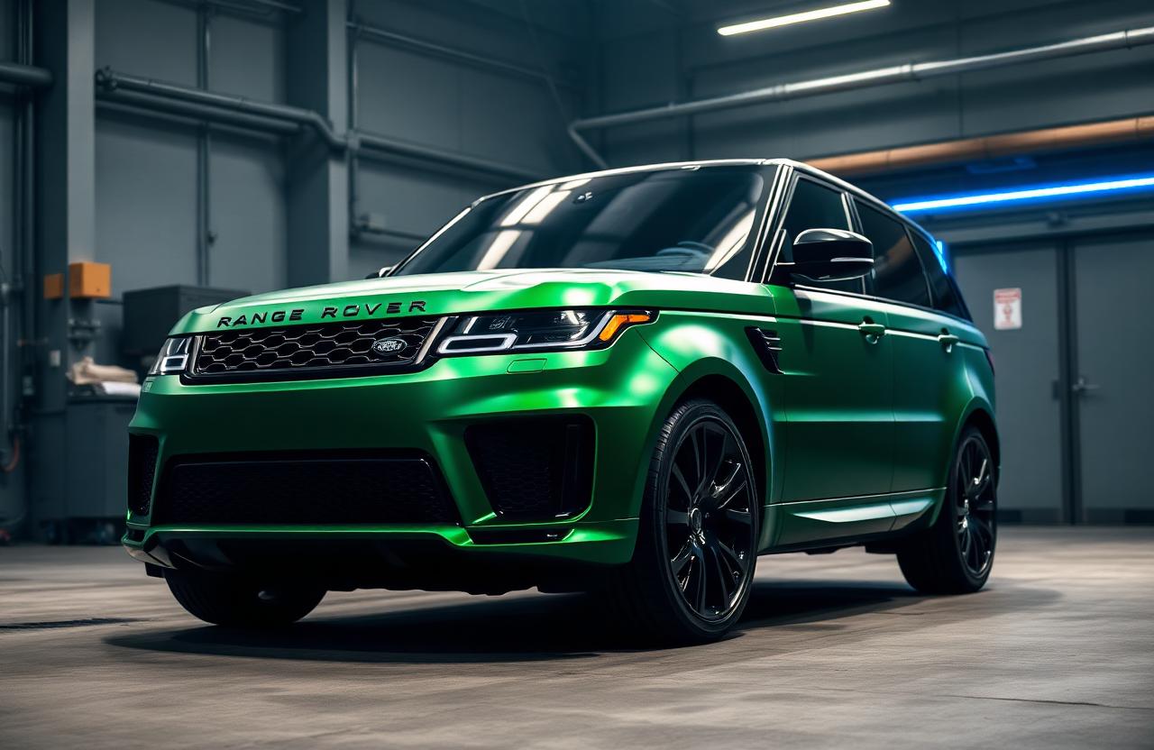 Range Rover Sport SV 2025 in futuristic diagnostic garage