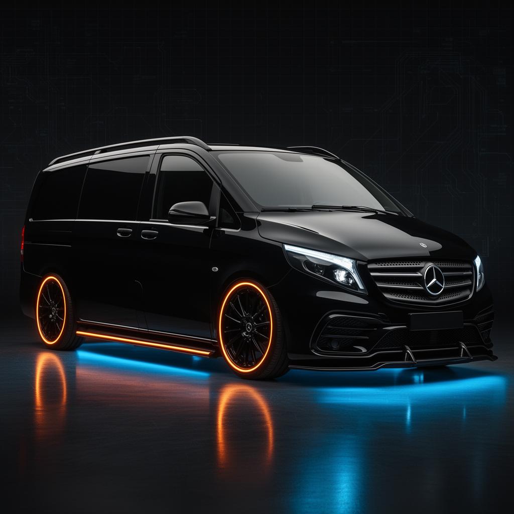 Mercedes Vito W639 in futuristic diagnostic garage